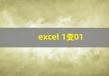 excel 1变01